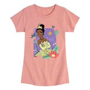 Girls' - Disney Princess - Tiana with Florals Fitted Short Sleeve Graphic T-Shirt - 1 of 4