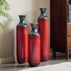 Zeus & Ruta Torch-Fired Burnt Finish Metal Floor Vases Set of 3 - 28.34"/24.4"/20.4"H Rustic Flower Vases for Farmhouse Living Room - 3 of 4