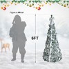 COWLOWN Pre-Decorated Flocked Pop-Up Christmas Tree, 60 Ornaments & Snowflakes for Small Spaces - 4 of 4