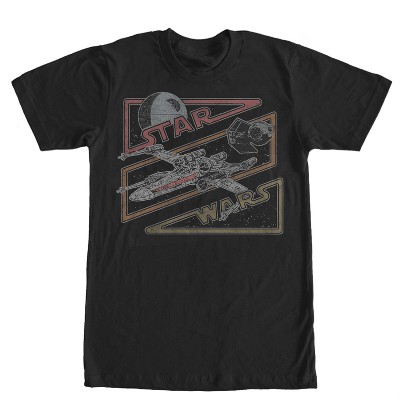 Men's Star Wars Retro Spaceship Frame T-shirt - Black - Medium : Target