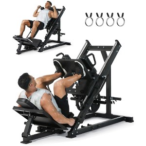 Leg Press Hack Squat Machine 2 in 1 Combo Workout Machine for Home Gym with Linear Bearing & Solid Steel Pipe, Lower Body Strength Training Equipment - 1 of 4