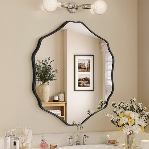 Beautyolove Unique Gold Aluminum Alloy Framed Scallop Wall Mirror with Artistic Design - 1 of 4