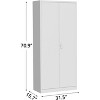71" Tall Metal Storage Cabinet with Locking Doors | 4 Adjustable Shelves & Leveling Feet | for Pantry, Garage, Bedroom, Office, Craft Room, White - 2 of 4