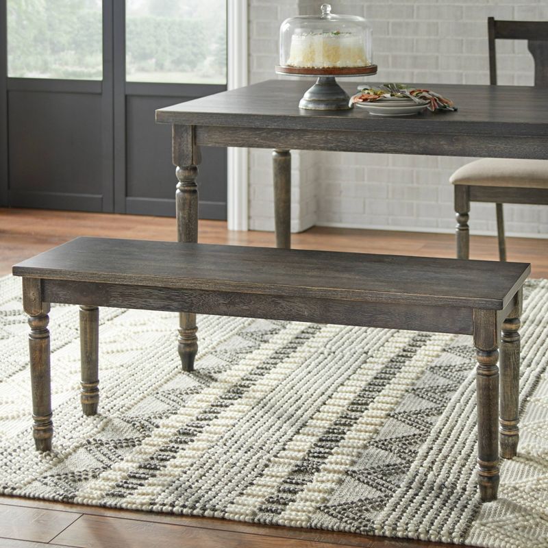 6pc Burntwood Parson Dining Set with Bench Weathered Gray - Buylateral, 6 of 13