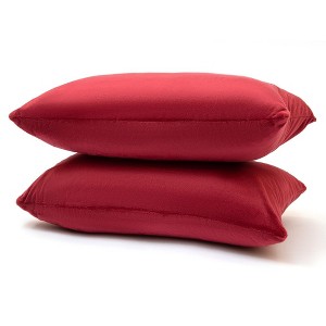 Cheer Collection Luxurious Velour Decorative Throw Pillows with Inserts, Set of 2 - 1 of 4