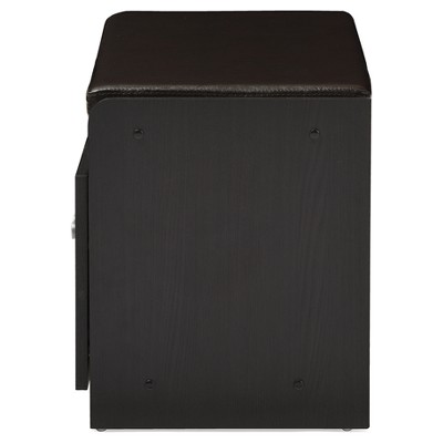 Margaret Espresso Dark Brown Shoe Cabinet with Cushioned Bench