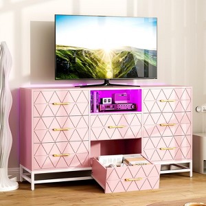 Whizmax 8 Dresser for Bedroom, 59" TV Dresser Wooden Large Long Dresser, Modern Chest of Drawers Storage Organizer for Closet, Living Room - 1 of 4