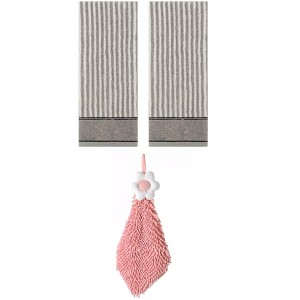 REGALWOVEN 3 Pcs Soft Absorbent Bathroom Hand Towels for Kitchen, Gym - 1 of 4