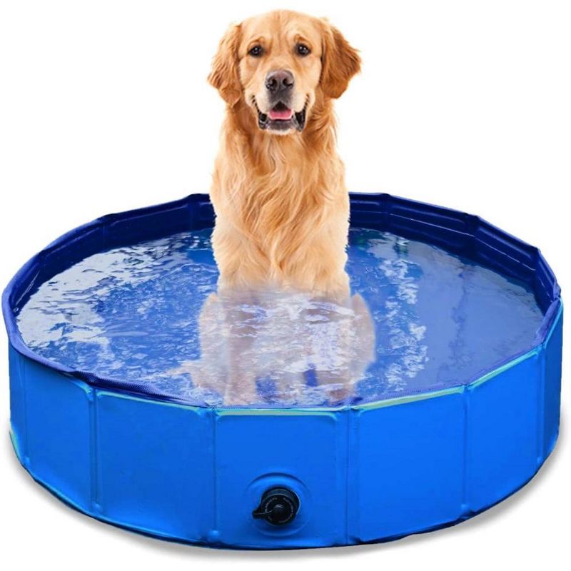 Zone Tech Foldable Pet Swimming Pool - Premium Quality Easy to Store Foldable Playing Bath Pool for Kids and Pets, Leakproof Tub for Indoor & Outdoor, 1 of 8