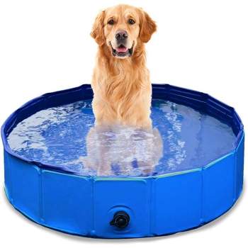 Zone Tech Foldable Pet Swimming Pool - Premium Quality Easy to Store Foldable Playing Bath Pool for Kids and Pets, Leakproof Tub for Indoor & Outdoor