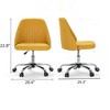 FONTOI Task and Office Chairs, Office Chair with Cross-Leg and Adjustable Height, Armless Swivel for Home Office, Yellow, 20.4"*22.8"*29.3" - 2 of 4
