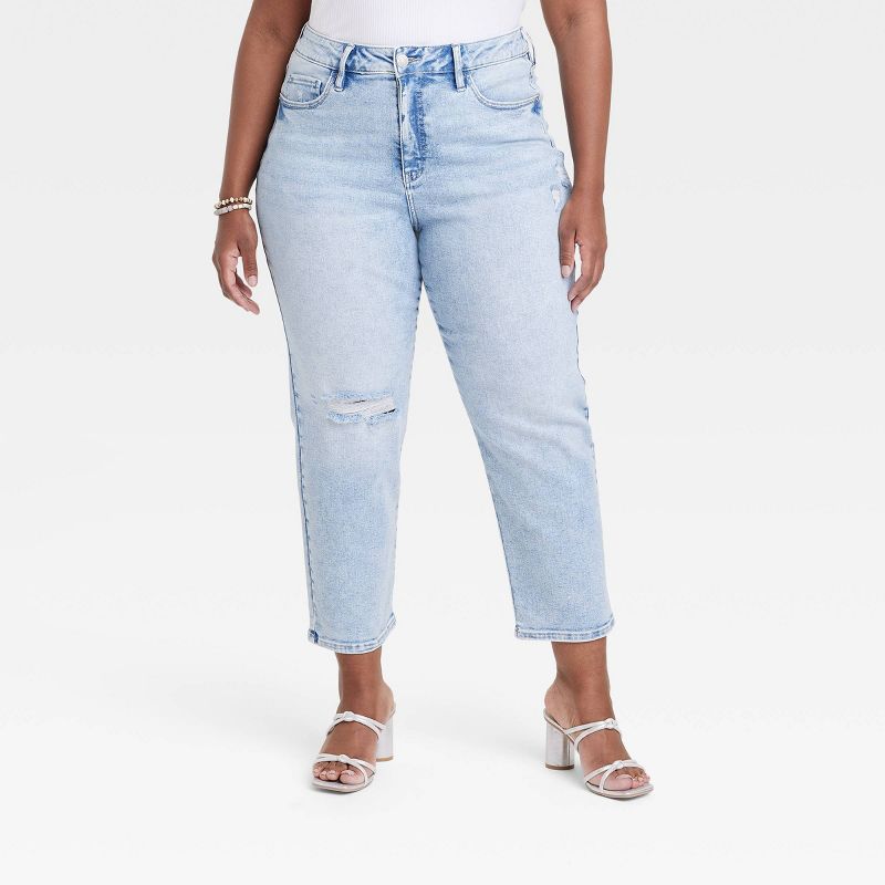 Women's High-Rise Cropped Slim Straight Jeans - Ava & Viv™, 1 of 8