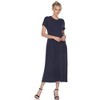 Women's Short Sleeve Asymmetrical Waist Maxi Dress - White Mark - 2 of 4