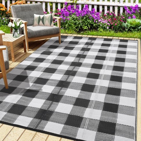 Outdoor Rug Waterproof Reversible Rug Indoor Outdoor Plaid Area Rug Plastic Straw Rug for Camping RV Backyard Patio - image 1 of 4