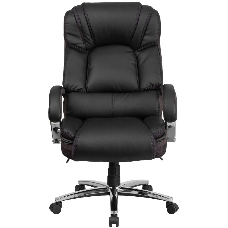 Flash Furniture HERCULES Series Big & Tall 500 lb. Rated Black LeatherSoft Executive Swivel Ergonomic Office Chair with Chrome Base and Arms, 5 of 7