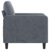 vidaXL Dark Gray Velvet Sofa Chair - Comfortable Padded Seat - Stable Metal Frame - Modern Design - Ideal for Living Room, Lounge, or Office - 3 of 4