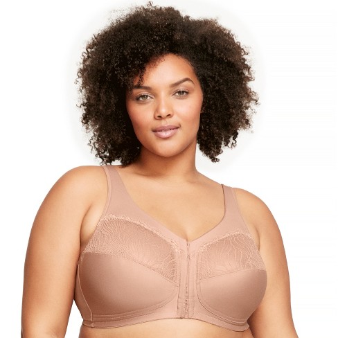 Glamorise Womens MagicLift Natural Shape Front-Closure Wirefree Bra 1210  Cappuccino 44H