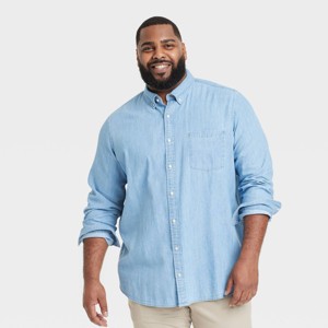 Men's Every Wear Long Sleeve Denim Shirt - Goodfellow & Co™ Blue - 1 of 3