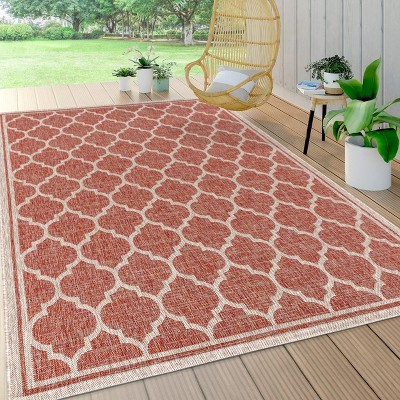 JONATHAN Y Trebol Moroccan Trellis Textured Weave Indoor/Outdoor Area Rug