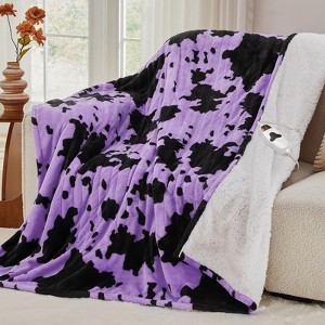 Inhand Heated Blanket Electric Throw - 50"x60" Cow Print Flannel Heating Blanket Throw Auto-Off 10 Heat Level Over-Heat Protection - 1 of 4