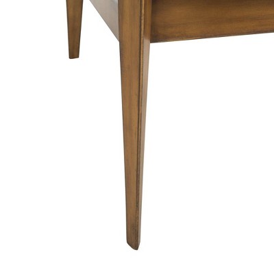 Light Brown Mahogany and Leather Safari Armchair