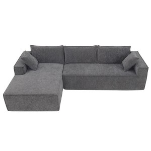 NicBex Modular Sectional Sofa,Chenille L-Shaped Compressed Couch with 2 Pillows for Living Room,Apartment,Office,No Assembly Require,Gray - 1 of 4