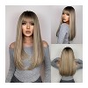 Jessie's Wig Cosplay Long Straight Synthetic Wigs with Bangs Brown to Blonde Ombre 24 Inch 1 Pc/Pack - 2 of 4