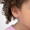Girls' Delicate Heart & Flower Screw Back Sterling Silver Earrings - In Season Jewelry - 3 of 4