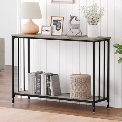 Whizmax Console Table, Sofa Tables Narrow Entryway Table with Shelves and Metal Frame for Living Room, Foyer, Bedroom