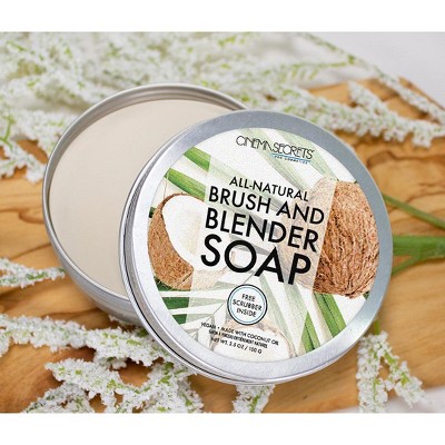 Cinema Secrets All-Natural Solid Brush Soap w/ Scrubber