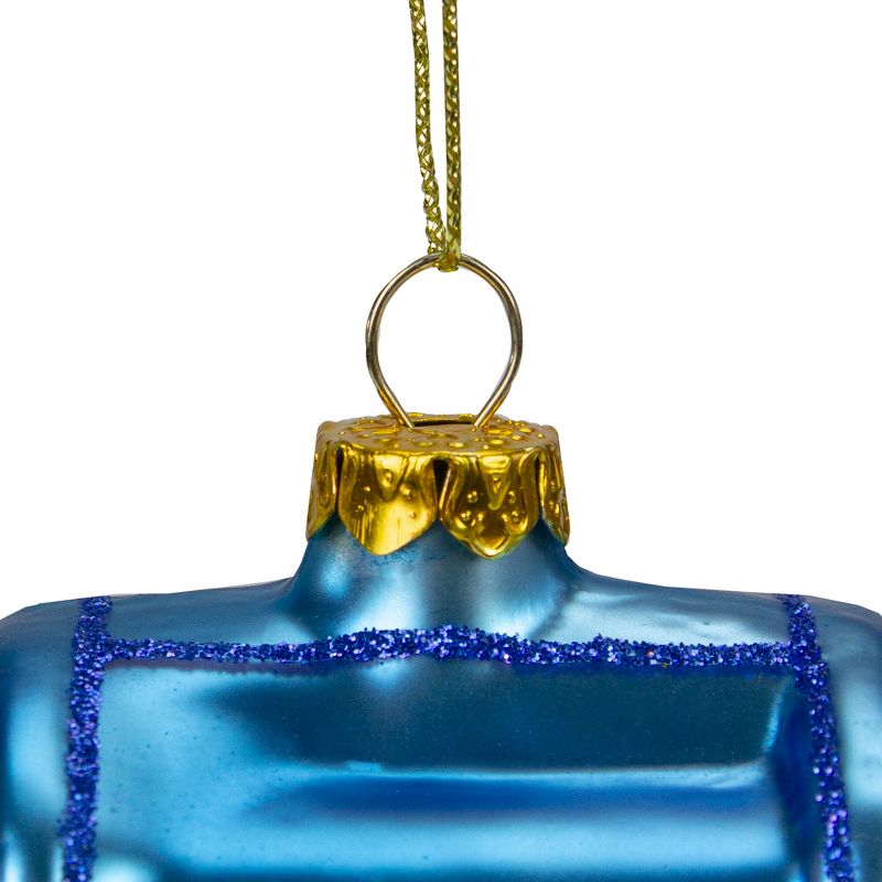 Northlight 4.5" Shiny Blue Glittered Express Mail USPS Mailbox Glass Christmas Ornament, 5 of 6
