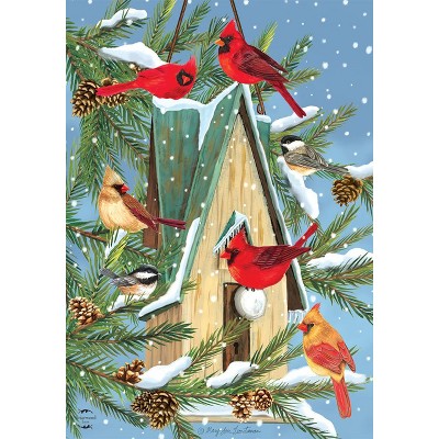 Briarwood Lane Snowfall Birdhouse Winter Garden Flag Cardinals Fi