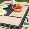 7pc Patio Dining Set with 360 Swivel Chairs with Cushions and Steel Frame Rectangle Tabletop Table- Captiva Designs - 3 of 4