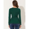 Allegra K Women's Slim Fit V-Neck Long Sleeve Ribbed Pullover Knitted Peplum Sweater - 3 of 4