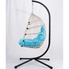 DSVIMOY Egg Chairs, Patio Egg Chair with Stand, Patio Foldable Egg Chair for Bedroom Living Room Balcony, Blue, 40.55"*39.37"*77.55" - 2 of 4