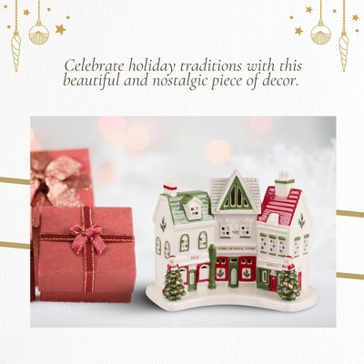 Festive Ceramic LED Lighted Christmas Village Shoppes Decoration
