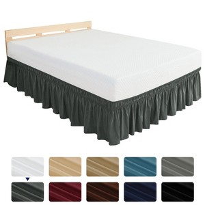 Subrtex Elastic Wrap Around Bed Skirt Dust Ruffle Smooth Soft Bed Frame Cover 15-inch Drop - 1 of 4