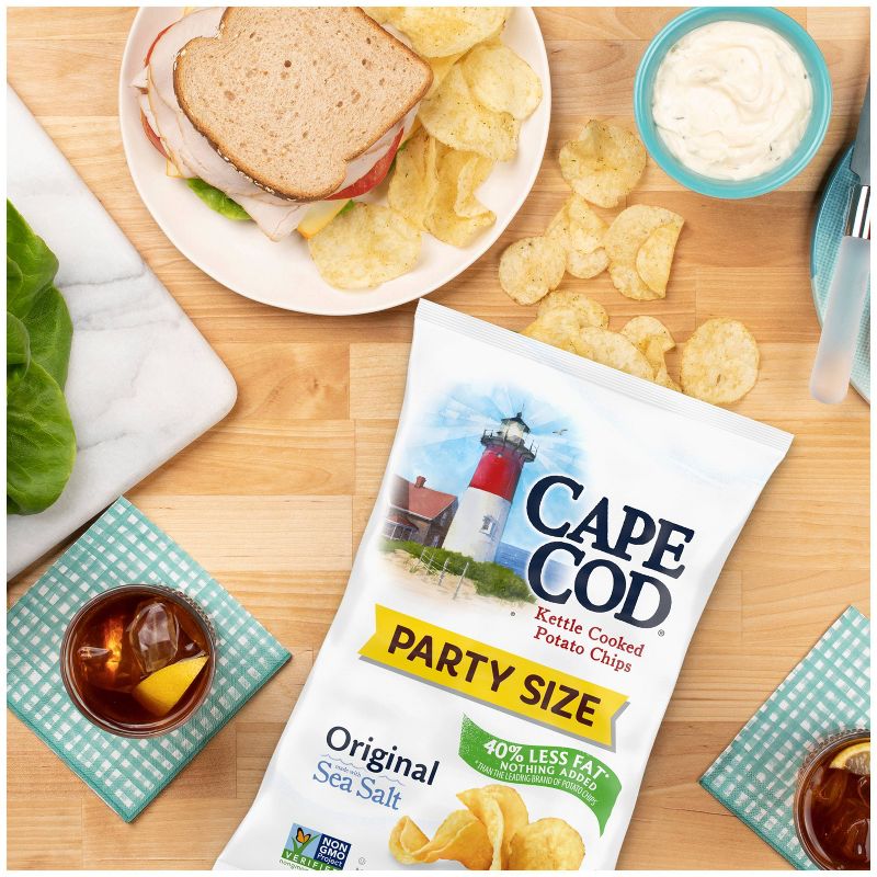 Cape Cod Potato Chips Less Fat Original Kettle Chips Party Size- 4oz, 2 of 9