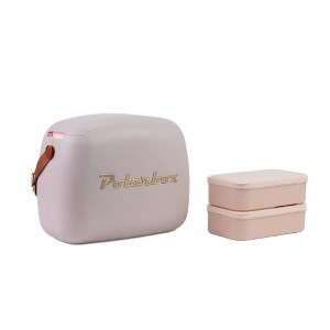 Polarbox Retro Vintage Design 6 Cans/6qt Portable Cooler Hard-Sided Bag - Pearl Gold - 1 of 3
