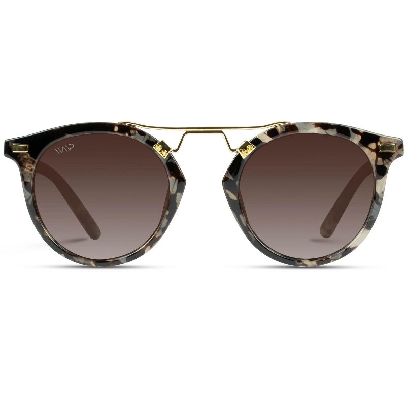 WMP Eyewear Round Metal Bridge Polarized Sunglasses, 1 of 5