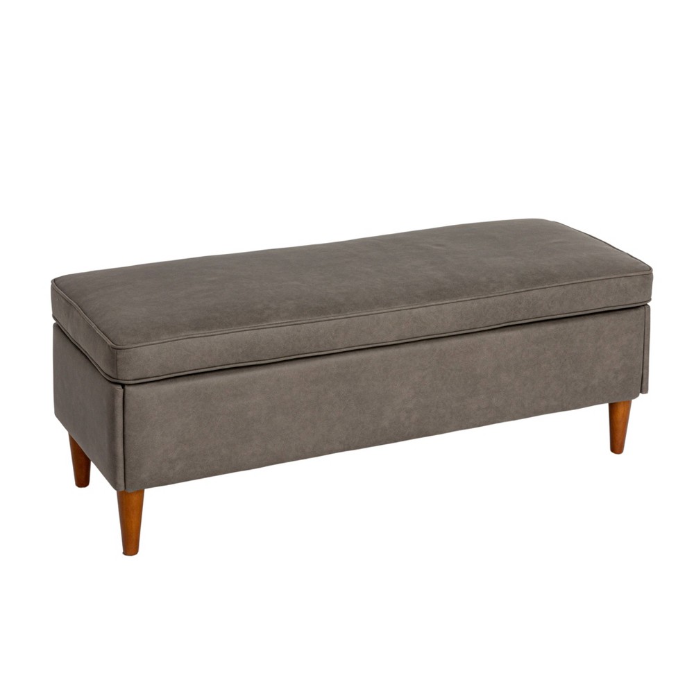 Storied Home Atley Bench with Storage Ash Gray