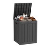 SEVOBAL Deck Boxes, 28 Gal Outdoor Storage Deck Box, Small Patio Storage Bin for Garden Tools, Black, 18.11"*16.93"*23.03" - 2 of 4