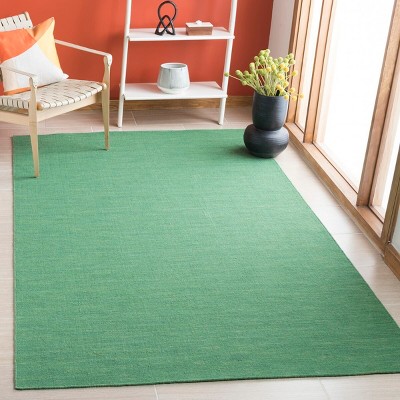 Green Handmade Wool Flatweave Area Rug, 3' x 5'