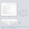 Garvee Bathroom Vessel Sink, Semi Recessed Round Ceramic Basin 20.24 x 17.01 x 7.64 in, White Countertop Vanity Sink with Single Faucet Hole - 3 of 4