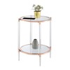 Royal Crest 2 Tier Acrylic Glass End Table Rose Gold/Glass - Breighton Home: Contemporary Round Side Furniture - 3 of 4