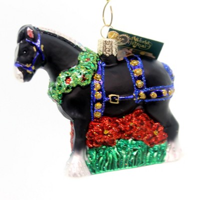 Old World Christmas Black Clydesdale Draft Horse Hard Working  -  Tree Ornaments