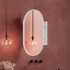 NicBex 34"x20" Oval Recessed Bathroom Storage Cabinet with Mirror,Metal Frame Mirrored Wall Cabinet with Adjustable Shelves,Matte Finish - 3 of 4