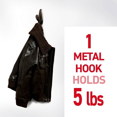 Large Oil Rubbed Bronze Metal Hooks with Adhesive Strips