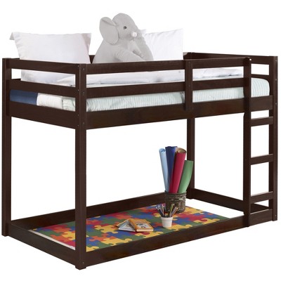 Infurnic Beds, Bunk Bed Twin Over Twin with Ladder and High Guardrail, Space Saving Bunk Bed for Kids Boys Girls, Black, 79.5"*41.5"*50.5"