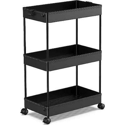 MaseiKar Rolling Storage Cart, Bathroom Cart Organizer, Laundry Room Organizer, Utility Cart, Mobile Shelving Unit for Office, Kitchen, Bathroom